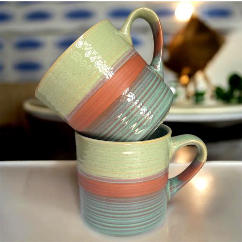كوب أخضر مموج ب 3 ألوان .(CUP58)