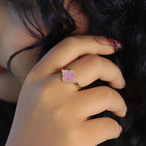 خاتم ورد أنيق اللون ذهبي (R209) .