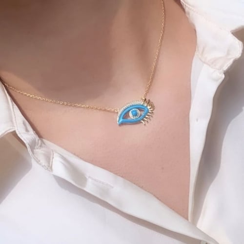 طقم أنيق مكون من قطعتين باللون الذهبي-الفيروزي (SE...