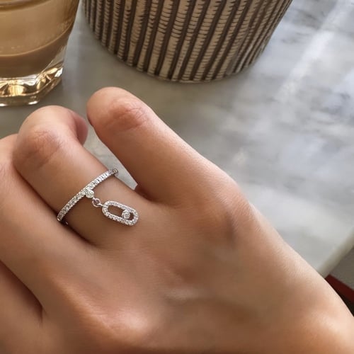 خاتم ميسكا الأنيق باللون / فضي . (R427)