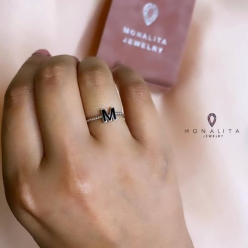 خاتم أنيق اللون فضي (R114).