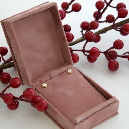 حلق ورد أنيق اللون ذهبي (E431) .