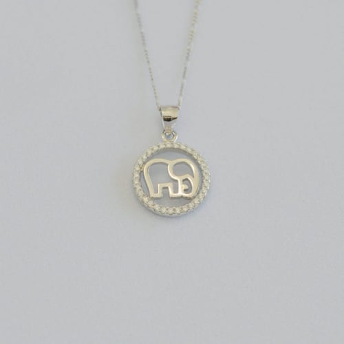 سلسلة الفيل الأنيقة باللون الفضي (N690) .