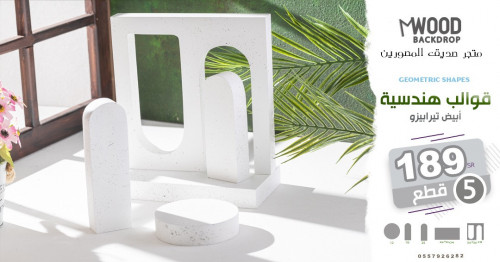 قوالب هندسية بيضاء (5 قطع)