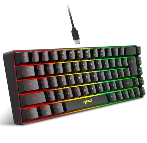 كيبورد HXSJ-V200 ( ابيض-اسود )