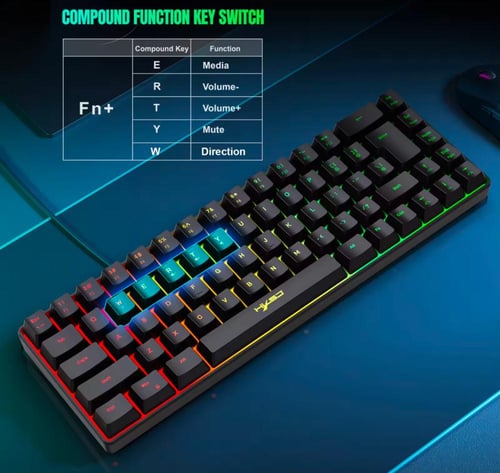 كيبورد HXSJ-V200 ( ابيض-اسود )