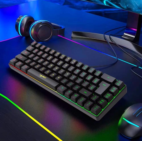 كيبورد HXSJ-V200 ( ابيض-اسود )