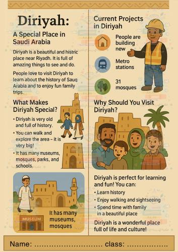 مطوية الدرعية انجليزي صف رابع + خامس + سادس