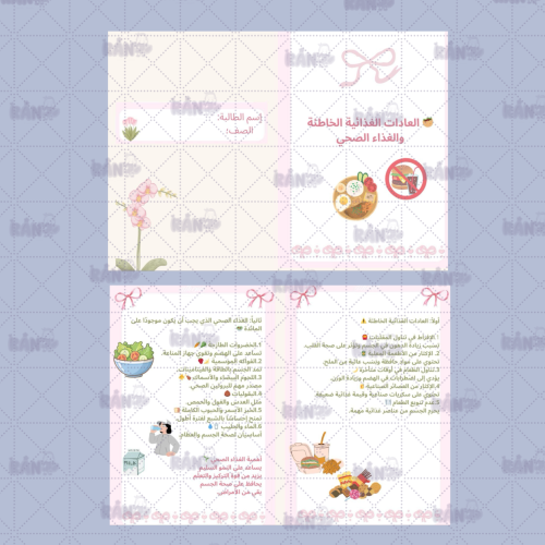 مشروع لغتي سادس ابتدائي العادات الغذا