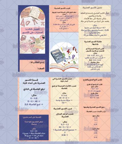 الوحدة الثالثة العمليات على الكسور العشرية
