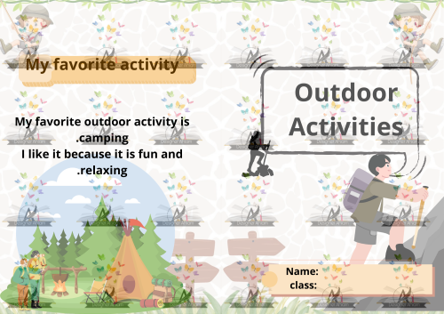 مطوية outdoor activies الصف الخامس الابتدائي