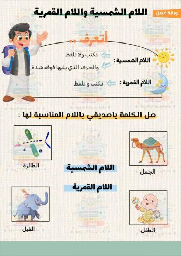 ورقة عمل اللام الشمسية واللام القمرية