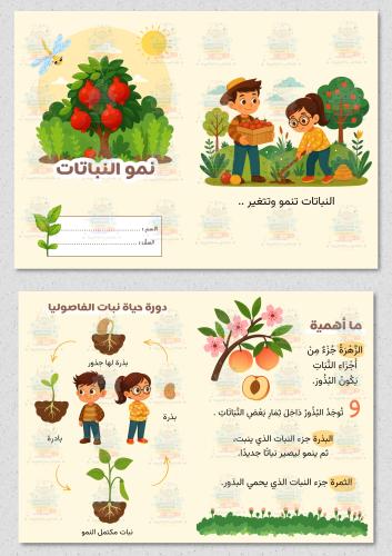 مطوية نمو النباتات مادة ( العلوم ) صف اول ابتدائي