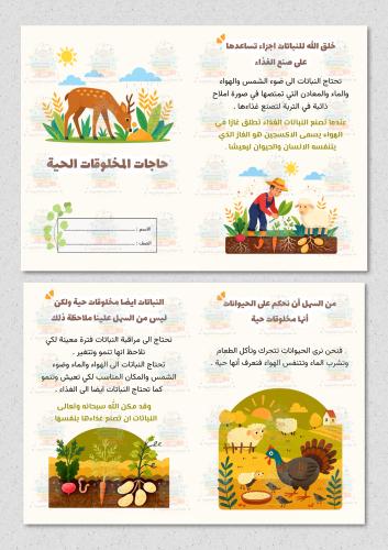 مطوية حاجات المخلوقات الحية ( علوم ) ثاني ابتدائي