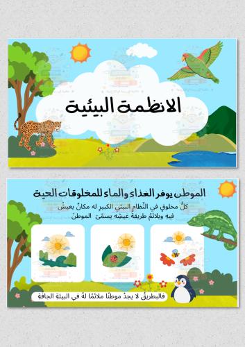 مشروع الأنظمة البيئية علوم رابع ابتدائي