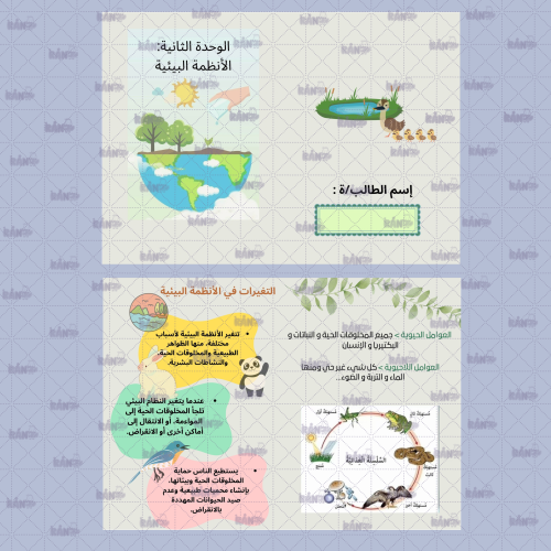 الوحدة الثانية: الأنظمة البيئية
