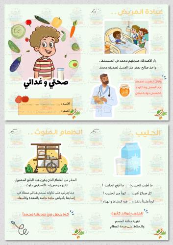 صحتي وغذائي لغتي اول ابتدائي ثيم اولاد