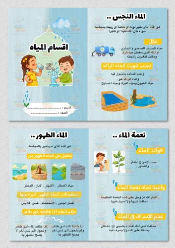 مطوية اقسام المياه مادة اسلامية ( فقه ) رابع ابتدا...