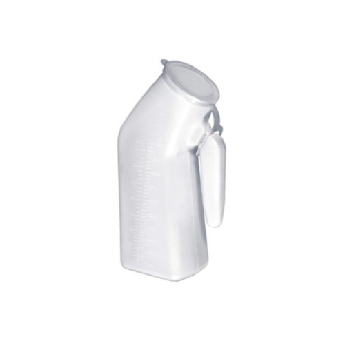 مبولة رجالية ابيض مع غطاء 1 لتر