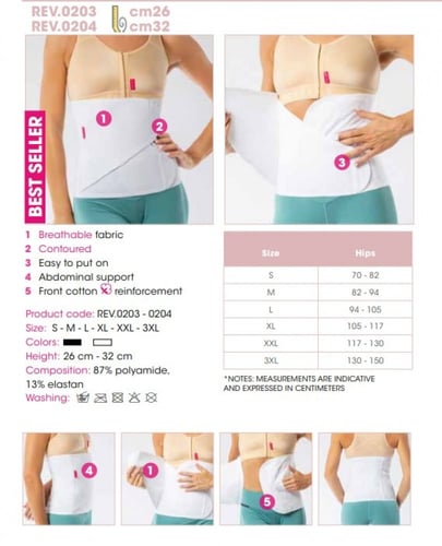 مشد البطن من ريفي بعد العمليات ايطالي لون ابيض REV