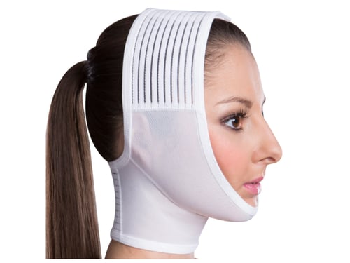 مشد بعد عملية شفط الدهون للوجة والرقبة والدقن Lipo...