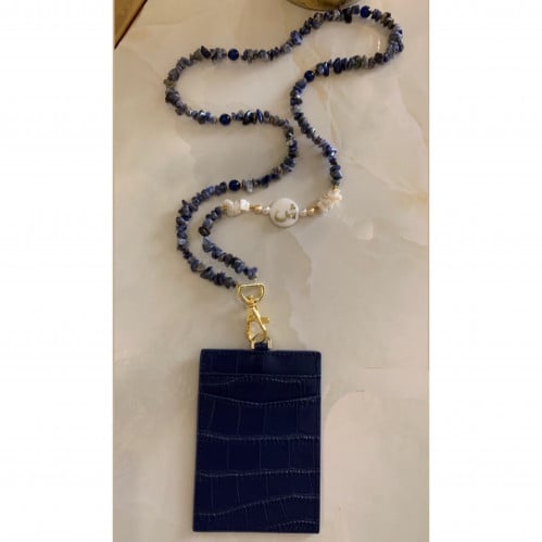 تعليقه بطاقه + حامل بطاقه جلد