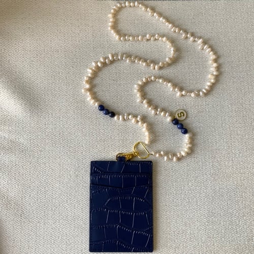 تعليقه بطاقه لولو زراعي + حامل بطاقه جلد ازرق