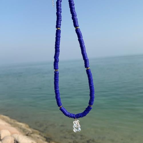 سلسال خرز ازرق مع