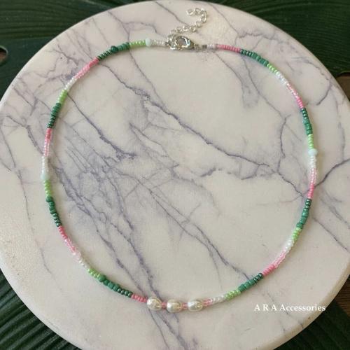 سلسال ملون وردي واخضر