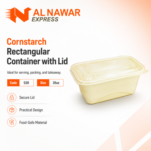 Rectangular corn dish 35 ounces with lid (150 piec...