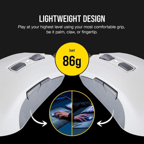 ماوس Corsair M55 RGB Pro White دقة 12400 DPI وتصمي...