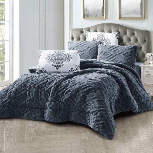 طقم مفرش سرير شتوي مزدوج 6 قطع