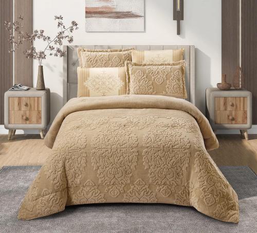 طقم مفرش سرير شتوي مزدوج 6 قطع