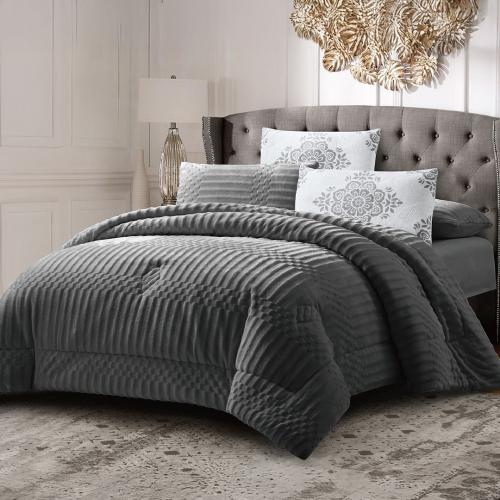 طقم مفرش سرير شتوي مزدوج 6 قطع