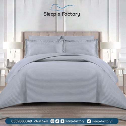 طقم مفرش فندقي رصاصي