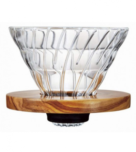 قمع تقطير زجاجي مقاس 02 - Glass funnel wooden base...