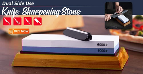 حجر جلخ وسن السكاكين3000/1000، مع قاعدة من خشب الب...