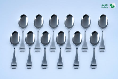ملعقة خشاف سادة استانلس ستيل مصري 12 حبة