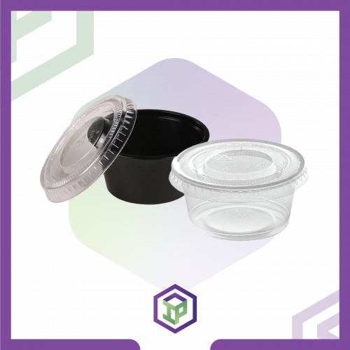 علب صوص شفاف [ 2 أونص - أسود / شفاف ]