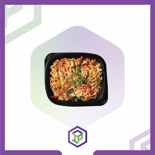 علب مايكرويف اسود غطاء PP [ مقاس 16 أونص ]