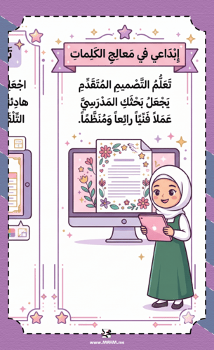مطوية "إبداعي في معالج الكلمات" – دليلكِ السحري لإ...