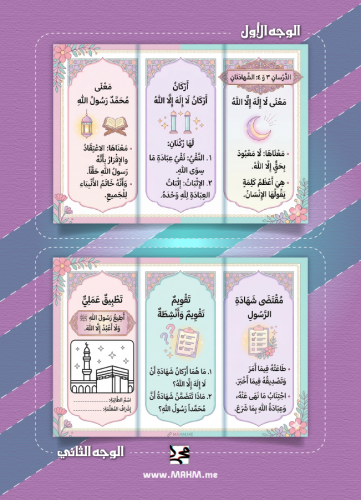 مطوية ونشاط "الشهادتان" – جاهزة للطباعة، وتختصر وق...
