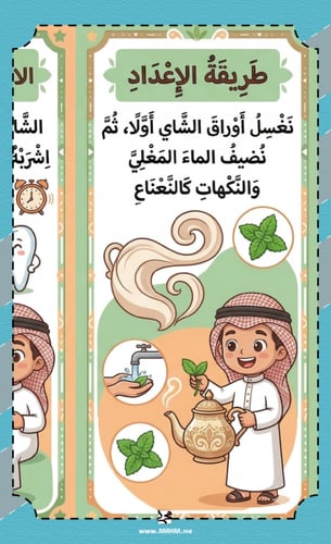 ☕ مطوية "سر الشاي" - دليلك لإعداد كوب مثالي وصحي!