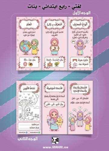 مطوية أنواع المعارف التفاعلية (بنات) - متعة التعلم...