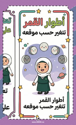 مطوية "دوران القمر حول الأرض" – رحلة تعليمية وتفاع...