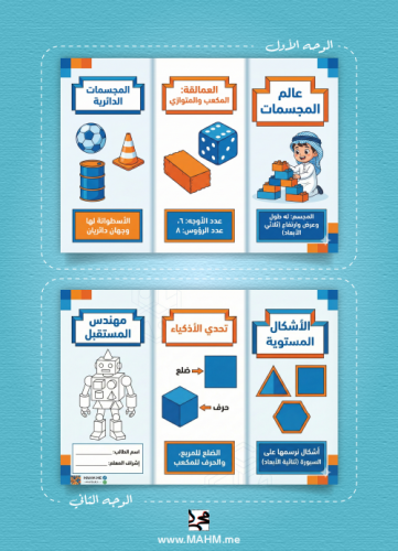 مطوية "مهندس المستقبل" (عالم المجسمات) - رياضيات (...