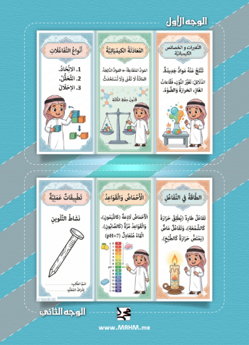 مطوية "التغيرات والخصائص الكيميائية" - رفيقك للإبد...