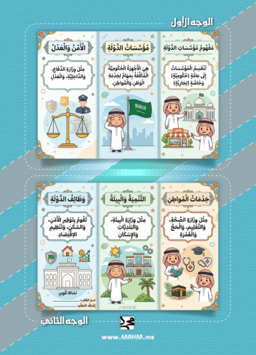 مطوية ونشاط "مفهوم مؤسسات الدولة" – جاهزة للطباعة،...