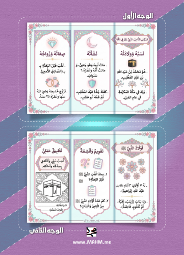 مطوية ونشاط "النبي ﷺ في مكة" – جاهزة للطباعة، وتخت...