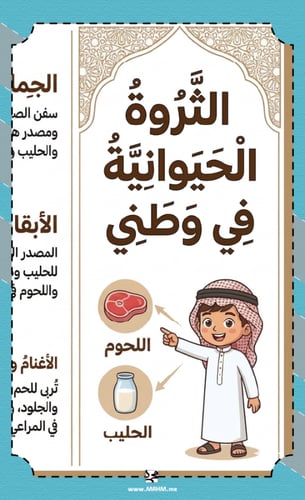 مطوية ونشاط "الثروة الحيوانية" – جاهزة للطباعة، وم...